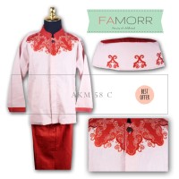 MKA58C-Ukuran11 grosir setelan baju koko peci celana muslim anak