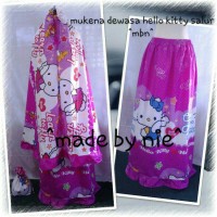 Mukena Karakter Dewasa kain katun handmade hello kitty salur
