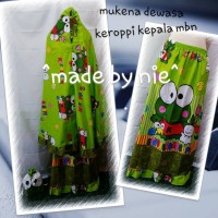Mukena Karakter Dewasa kain katun handmade keroppi kepala