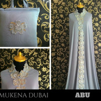 Mukena Katun Cantik Mewah Elegan Murah Warna Abu