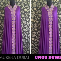 Mukena Katun Cantik Mewah Elegan Murah Warna Ungu Tua