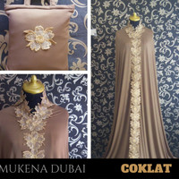 Mukena Cantik Mewah Elegan Murah Warna Coklat