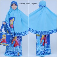 Mukena Anak Karakter Frozen Anna Biru (Size XXL)