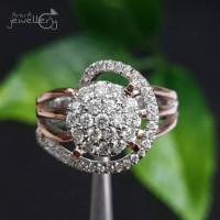 Motif Terbaru Cincin Emas Putih Full Berlian Eropa