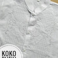 baju anak (9T) Baju Muslim Koko Anak SD Putih Bahan Katun 9 Tahun