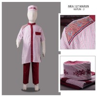 MKA127Marun(2-4tahun) baju koko anak gamis laki saffron