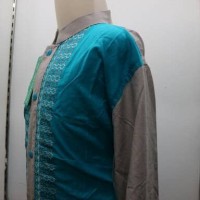Baju Muslim Koko Anak Biru Muda Lengan Panjang Bordir LKT 036