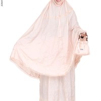 Mukena Parasut Super Yg Lembut Motif Hiasan Renda Pita Dilengkapi Tas