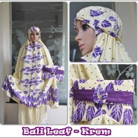 Mukenah Rukuh MUKENA DEWASA BALI LEAF TAS PESTA KREM
