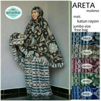 Mukenah Muslim Wanita alat sholat areta Jumbo Katun Hitam maroon biru