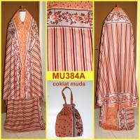 KMU - Mukena Bali Motif Jalur Untuk Dewasa Semi Jumbo - MU384A Coklat