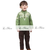 baju koko anak cowok setelan hijau size besar import