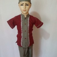 Koko Anak Baju Muslim Anak Laki - laki Lengan Pendek Al Muttaqin
