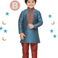 Fk 38B Baju Koko Kostum Anak Kecil India Pakistan Lebaran Import Biru