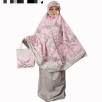 Terbaik Mukena katun jepang couple flowers pink