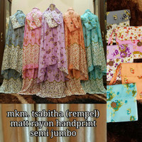 Mukena Rukuh Tato Bali Rayon Santung Dewasa Motif Putih Warna Rempel