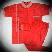 Baju Koko anak Stelan Model D-Strip Umur 10-12 Tahun