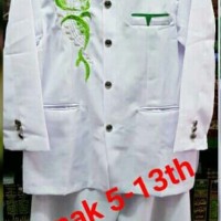 Jas Koko/Jasko Anak Putih Kombinasi Hijau Bordir Pedang