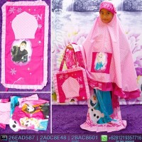 Jual Mukena anak motif Frozen Doty Pink