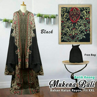 p@130rb Mukena Bali Ornamen Black mukena wanita dewasa fit to xl + ta