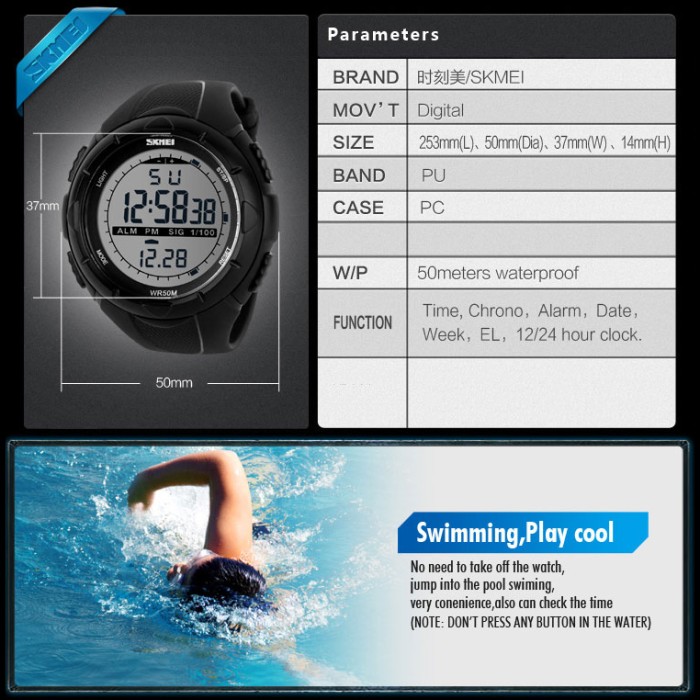 Jual SKMEI Sport Watch 1025 Original Water Resistant 50M