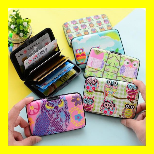Dompet Kartu ATM Nama Kredit Tempat Credit Card Holder OWL Pria Wanita